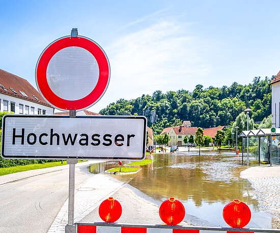 Hochwasser Überschwemmung in Stadt