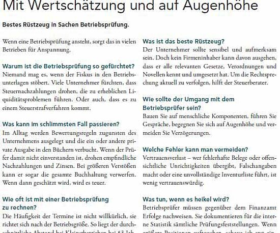 Presseartikel, Betriebsprüfung, Björn Malig, RTS Filderstadt, Steuerberater